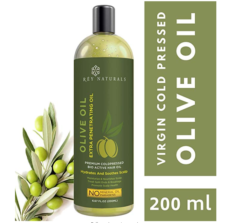 Rey Naturals Pure Cold Pressed Therapeutic Grade Olive Oil For Hair and Skin