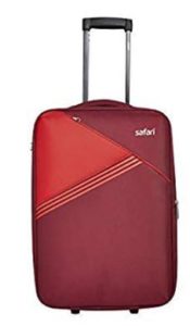 Safari Angle 80 Cms Polyester Red Check-In 2 Wheels Soft Suitcase