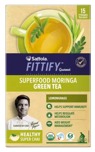 Saffola Fittify Gourmet Superfood Moringa Lemongrass Green Tea Box  (37.5 g)