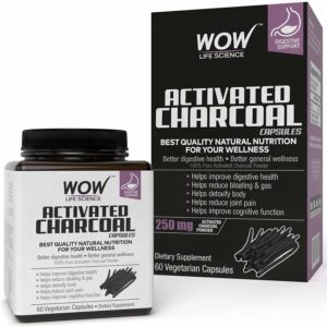 WOW Activated Charcoal 250mg - 60 Vegetarian Capsules