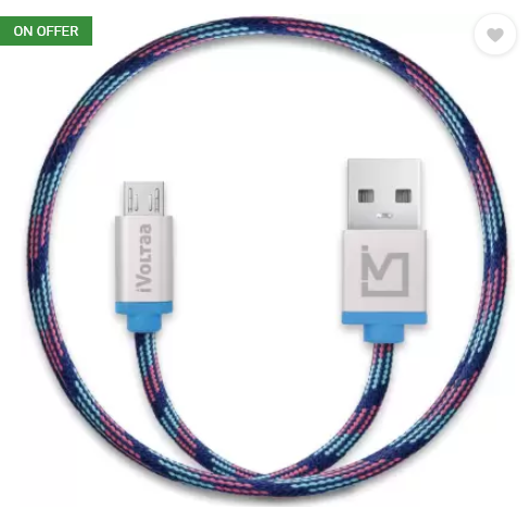 iVoltaa Pixie Braided 2.4A Micro USB Cable