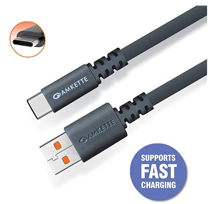 Amkette Charge Pro Extra Tough Fast Charging Flat Type C Cable - 1.5 Meter