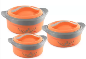Cello Hot Feast Pack of 3 Thermoware Casserole Set (1500 ml, 1000 ml, 500 ml)