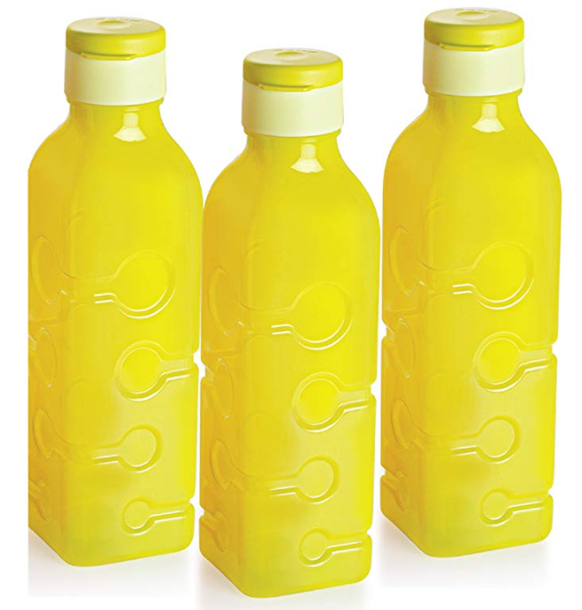 Cello Tango Polypropylene Bottle Set, 600ml, Set of 3, Yellow