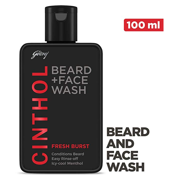 Cinthol 2-in-1 Beard Wash + Face Wash – FRESH BURST, 100ml
