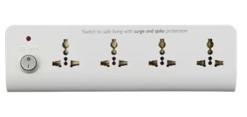 Philips Ecolink Spike Guard White 4 Socket Surge Protector (White)