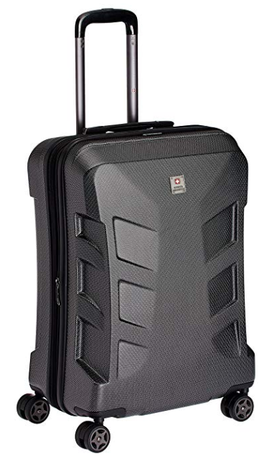 Swiss Military Polycarbonate 42 liters Black Hard Shell Trolley Suitcase