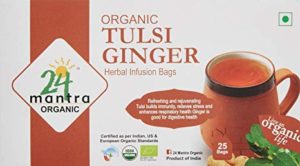 24 Mantra Organic Tulsi Ginger Herbal Infusion Rs 75 amazon dealnloot