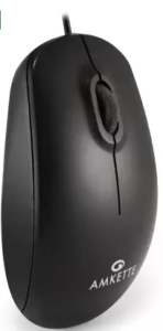 Amkette Kwik Pro 7 Wired Optical Mouse (USB 2.0, Black)