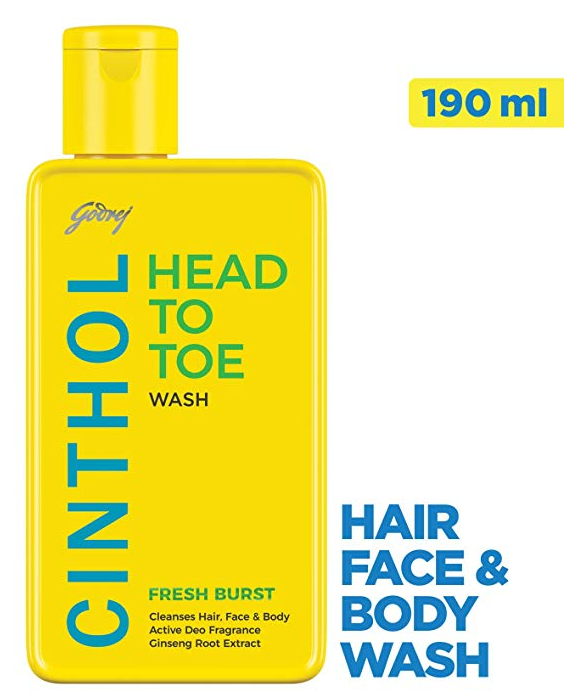 Cinthol Head to Toe, 3-in-1 Wash (Shampoo, Face and Body)