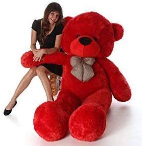 Click4deal Stuffed Soft Cotton Teddy (Red, 4 Feet) Rs 899 amazon dealnloot