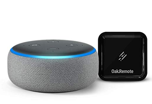 Echo Dot (Grey) bundle with OakRemote