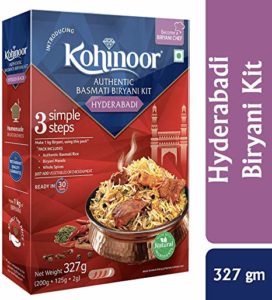 Kohinoor Authentic Basmati Biryani Kit Hyderabadi 327g Rs 63 amazon dealnloot
