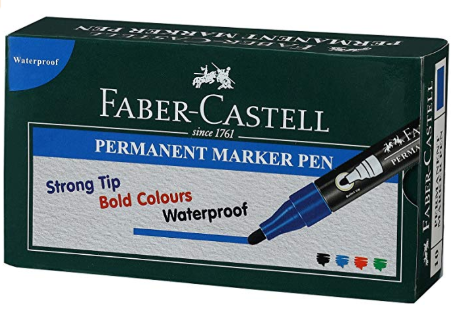 Faber-Castell Permanent Marker Pen - Pack of 10 (Blue)