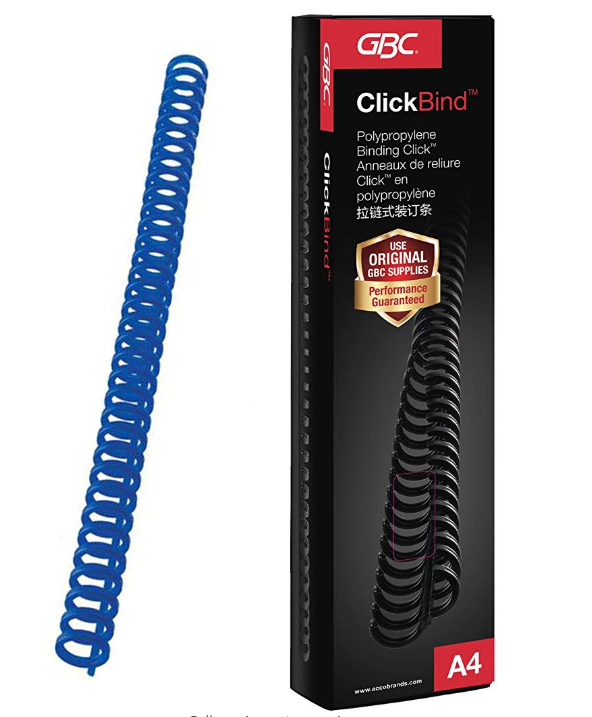 GBC IbiClick Binding Spine 34R 16.0mm with 145 Sheet Capacity - Pack of 50