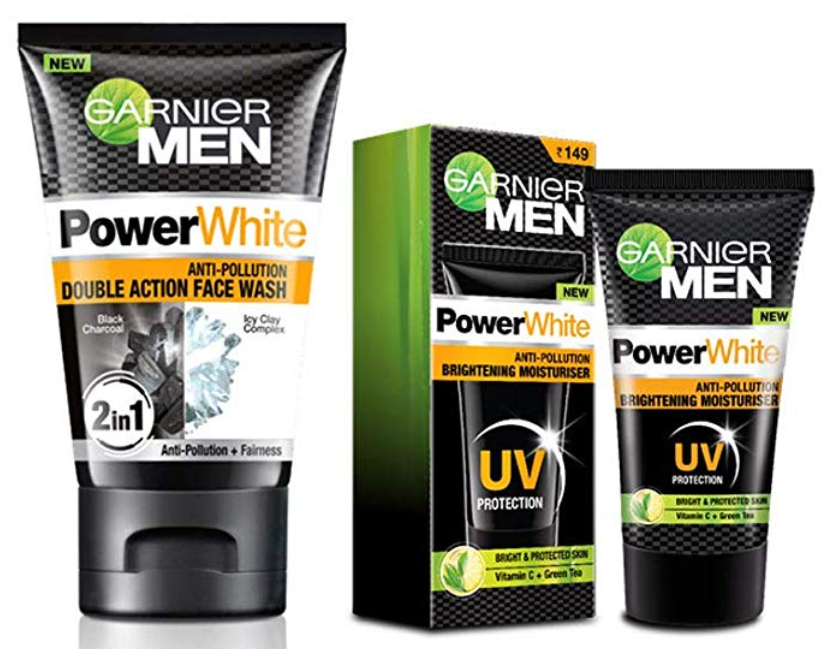 Garnier Anti Pollution Double Action Facewash & Brightening Moisturiser, 140 ml (Pack of 2)