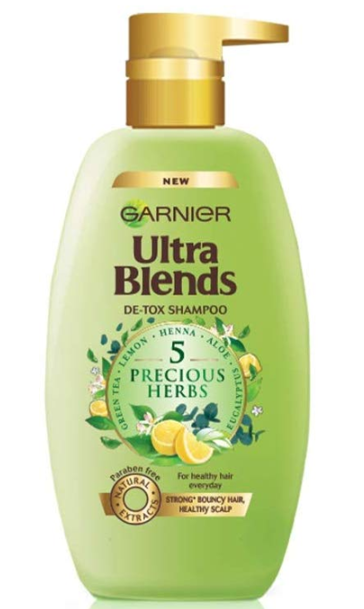 Garnier Ultra Blends Shampoo, 5 Precious Herbs, 640ml