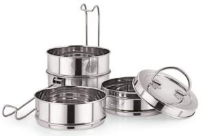 Neelam Stainless Steel Lunch Box Set, 325ml, Set of 4, Silver
