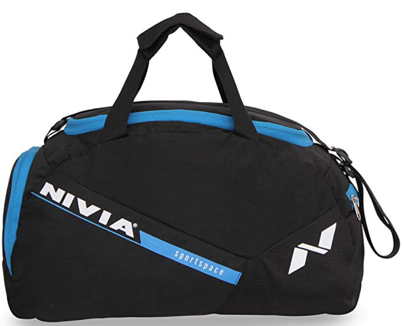 Nivia Sports Space 5412Bb Gym Bag (Black, Blue)