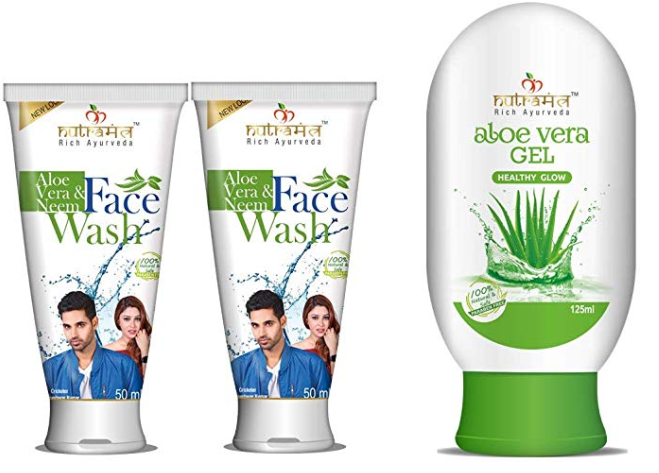 Nutramantra Face Therapy (Aloe Vera and Neem Face wash, 2x50ml + Aloevera Gel, 125ml)