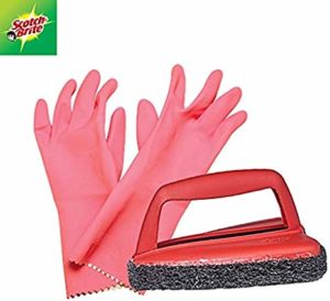 Scotch Brite Fibre Kitchen Gloves Large and Rs 168 amazon dealnloot