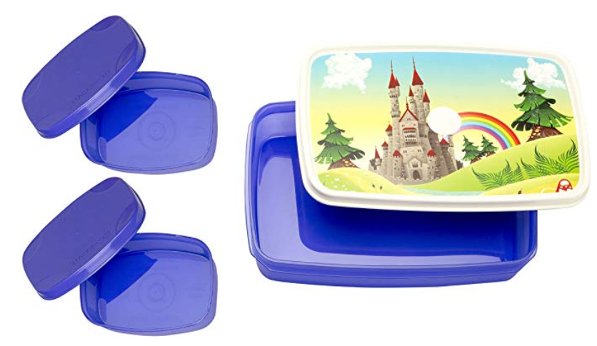 Signoraware Castle Compact Plastic Lunch Box Set, Violet