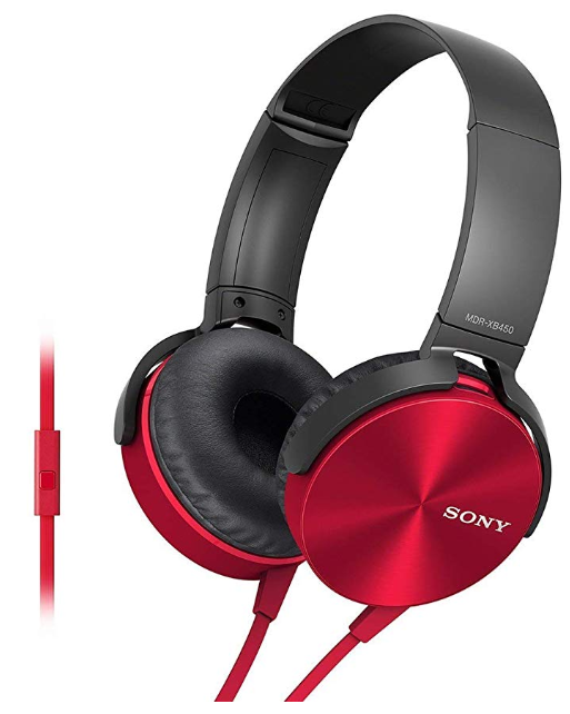 Sony Extra Bass MDR-XB450AP Headphones (Red)