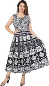 Unique Choice Women Fit and Flare Black Rs 275 flipkart dealnloot