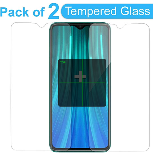 koko Clear Tempered Glass (Pack of 2) Screen Protection Screen Guard for Xiaomi Redmi Note 8 Pro