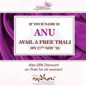 rajdhani free thali