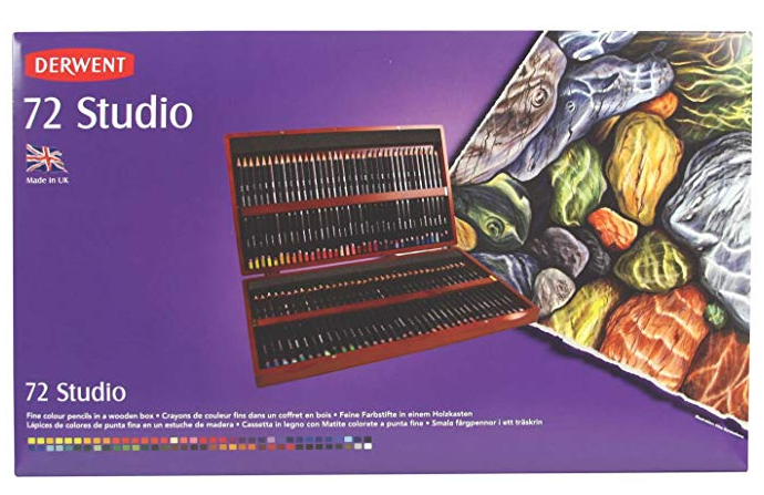 DERWENT Studio Colouring Pencils Wooden Gift Box Set (Pack of 72)