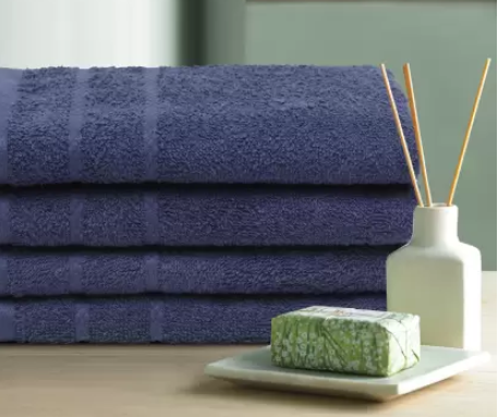 NOVAHOME Cotton 300 GSM Hand Towel  (Pack of 4, Dark Blue)
