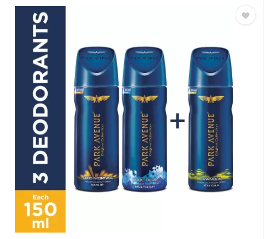 Park Avenue Body - Good Morning, Cool Blue and Tranquil Deodorant Spray
