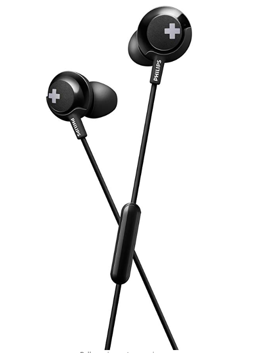 Philips Bass+ SHE4305 Headphones with Mic (Black)