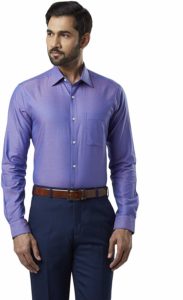 Raymond Medium Violet Slim Fit Cotton Shirt