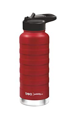 Treo by Milton Pebble Thermosteel Hot and Cold Bottle with Spout Lid, 530 ml, Red