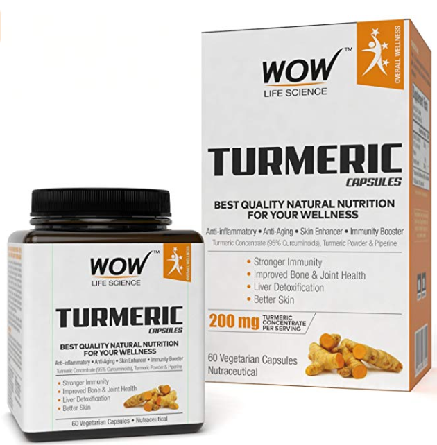 WOW Turmeric 200mg - 60 Vegetarian Capsules