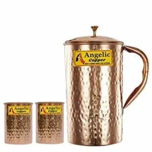 Angelic Copper Handmade Jug with Glasses Set Rs 652 amazon dealnloot