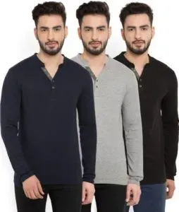 Billion PerfectFit Solid Men Henley Multicolor T Rs 499 flipkart dealnloot