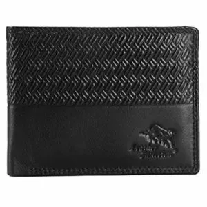 Leather Junction Men s Black Leather Wallet Rs 99 amazon dealnloot