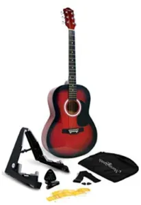 Martin Smith W-101-RD-PK Acoustic Guitar Super Kit with Stand (Red)
