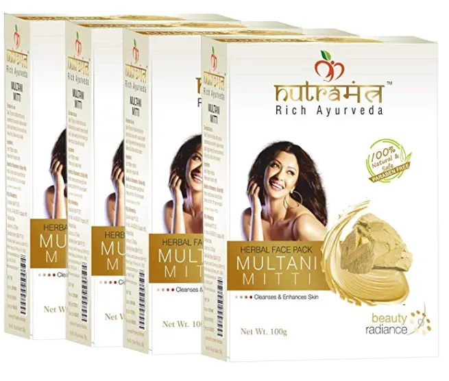 Nutramantra 100% Natural Multani Mitti, 100g (Pack of 4)