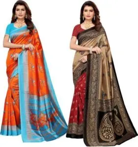 Saara Printed Fashion Art Silk Poly Silk Rs 408 flipkart dealnloot