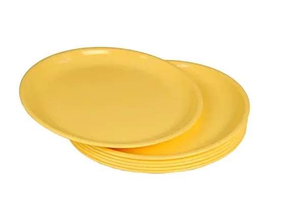 Signoraware Plastic Dinner Plate Set, 33cm, Set of 6, Yellow