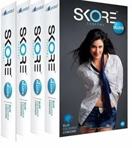 Skore Blues Coloured Condoms 10 s Pack Rs 35 amazon dealnloot