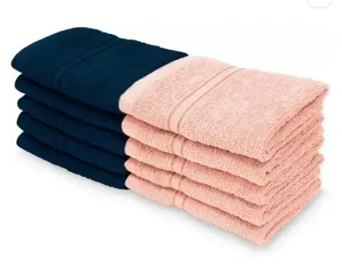 Swiss Republic Cotton 460 GSM Face Towel  (Pack of 10, Dark Blue, Pink)