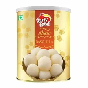 Tasty Treat Rasgulla Tin 1kg Rs 145 amazon dealnloot