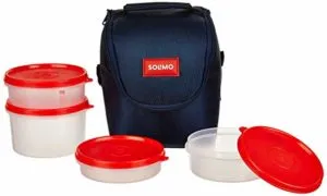 Amazon Brand Solimo Plastic Lunch Box with Rs 249 amazon dealnloot