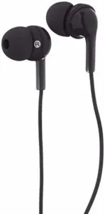 AmazonBasics in Ear Headphones with Mic Black Rs 299 amazon dealnloot