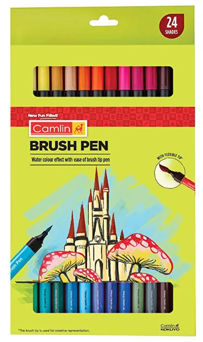 Camlin Kokuyo Brush Pens, 24 Shades